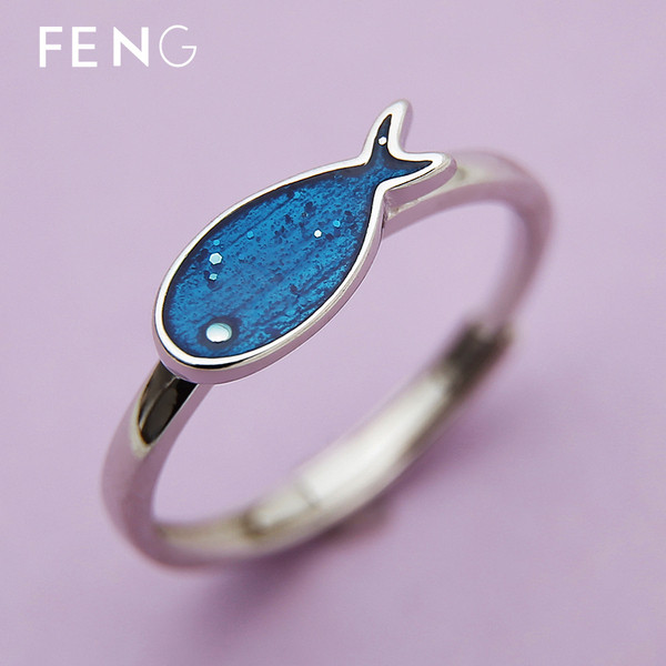 Modern női gyűrű kék színben állítható modellben