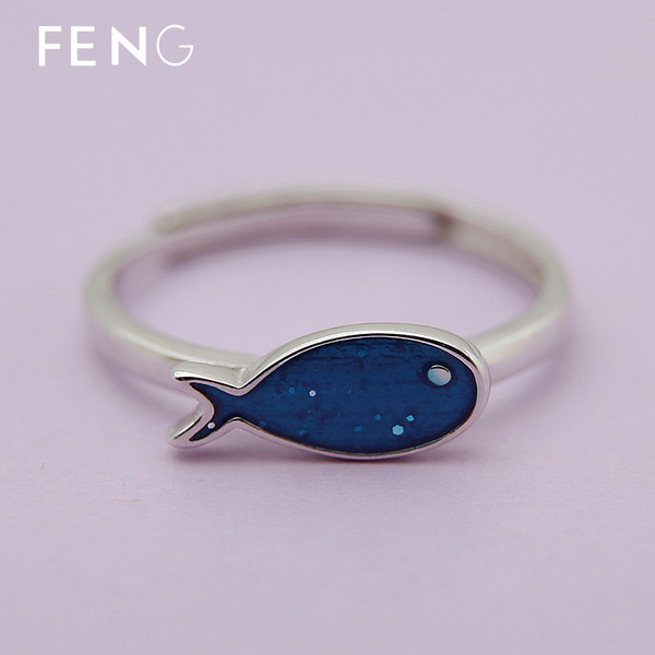 Modern női gyűrű kék színben állítható modellben