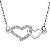 Modern női nyaklánc ezüst színben