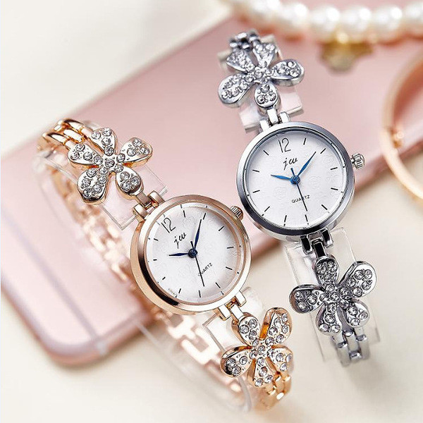 Κομψό γυναικείο ρολόι με μεταλλική αλυσίδα σε χρυσό και ασημί χρώμα