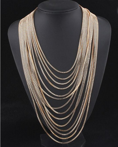 Μοντέρνο γυναικείο  κολιέ σε χρυσό χρώμα