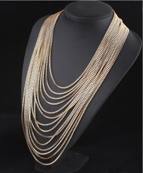 Μοντέρνο γυναικείο  κολιέ σε χρυσό χρώμα