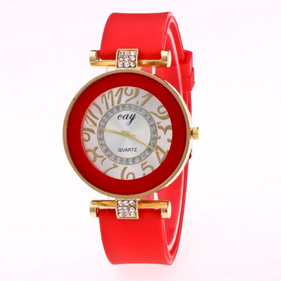 Κομψό γυναικείο  ρολόι σε διάφορα χρώματα με πέτρες και μεταλλικά στοιχεία