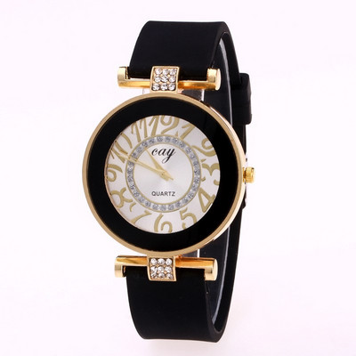 Κομψό γυναικείο  ρολόι σε διάφορα χρώματα με πέτρες και μεταλλικά στοιχεία