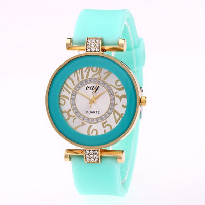 Κομψό γυναικείο  ρολόι σε διάφορα χρώματα με πέτρες και μεταλλικά στοιχεία