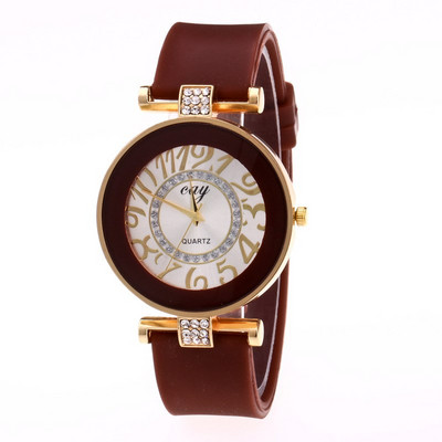 Κομψό γυναικείο  ρολόι σε διάφορα χρώματα με πέτρες και μεταλλικά στοιχεία