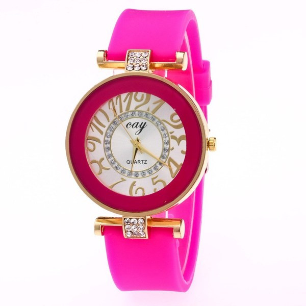 Κομψό γυναικείο  ρολόι σε διάφορα χρώματα με πέτρες και μεταλλικά στοιχεία