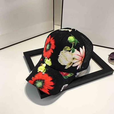 Palarie de dama de vara cu vizor si model floral in mai multe culori