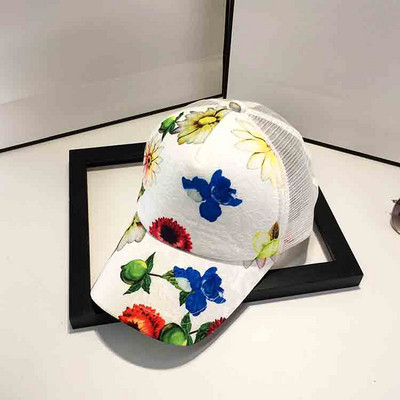 Palarie de dama de vara cu vizor si model floral in mai multe culori