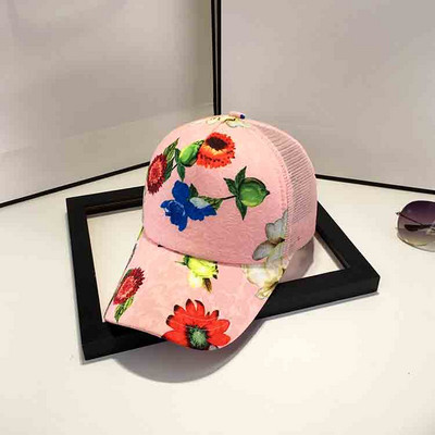 Palarie de dama de vara cu vizor si model floral in mai multe culori