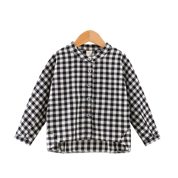 Καθημερινό παιδικό πουκάμισο με ασύμμετρο μοτίβο σε δύο χρώματα