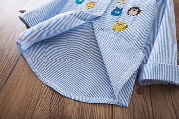 Μοντέρνο παιδικό πουκάμισο για κορίτσια με κεντήματα σε τρία χρώματα