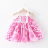 Modern kockás gyerekruha pántokkal, három színben