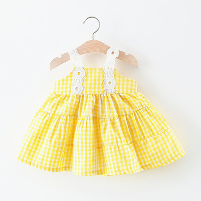 Modern kockás gyerekruha pántokkal, három színben