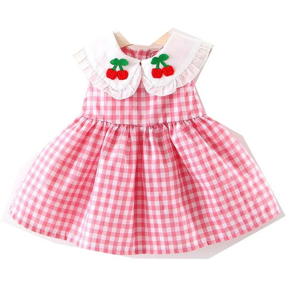 Modern kockás gyerekruha rátéttel, három színben