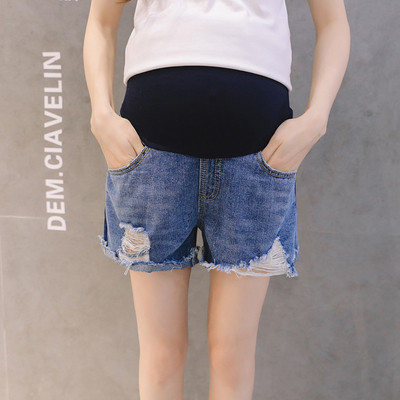 Μοντέρνα παντελόνια  τζιν για εγκύους με σχισμένα μοτίβα