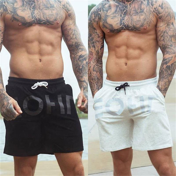 Modern férfi rövidnadrág két színben felirattal