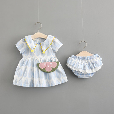 Modern gyerekruha gallérral, kék és rózsaszín színben