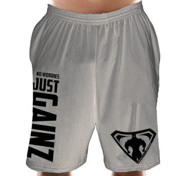 Μοντέρνα ανδρικά σορτς με εφαρμογή και επιγραφή