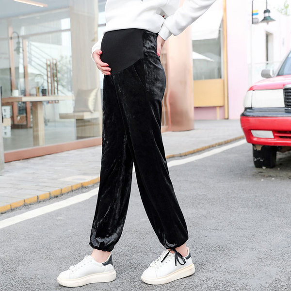 Άνετα παντελόνια για έγκυες γυναίκες από βελούδο σε διάφορα χρώματα