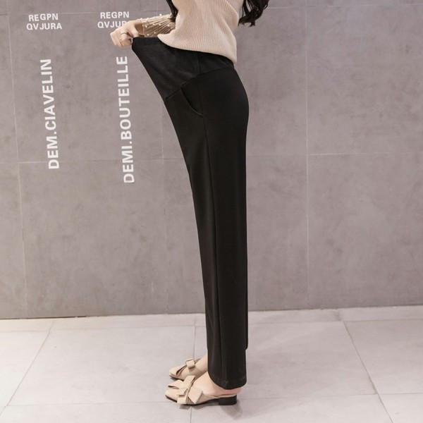 Pantaloni eleganti pentru gravide in doua culori - model lat