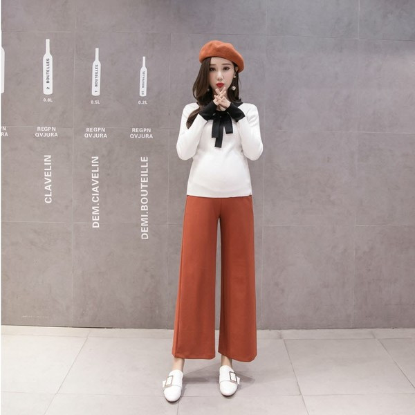 Pantaloni eleganti pentru gravide in doua culori - model lat