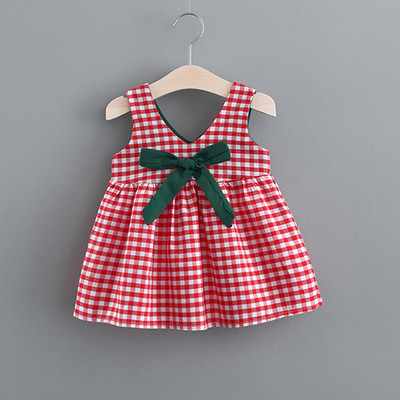 Μοντέρνο παιδικό φόρεμα σε δύο χρώματα με κορδέλα