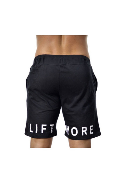 Alkalmi férfi rövidnadrág fekete és szürke felirattal