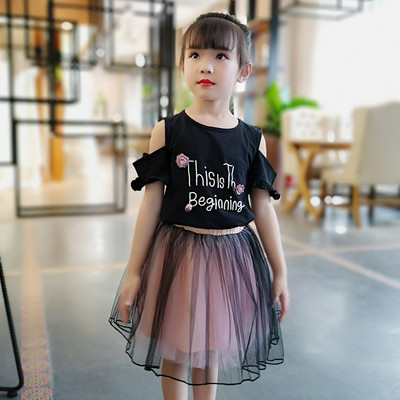 Modern gyerek szett lányszoknyához és blúzhoz, két színben