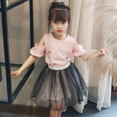 Modern gyerek szett lányszoknyához és blúzhoz, két színben