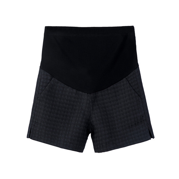 Pantaloni scurți pentru gravide în alb-negru