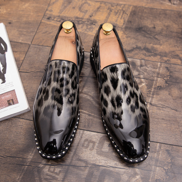 Pantofi formali barbatesti din piele ecologica cu motive animale in mai multe culori