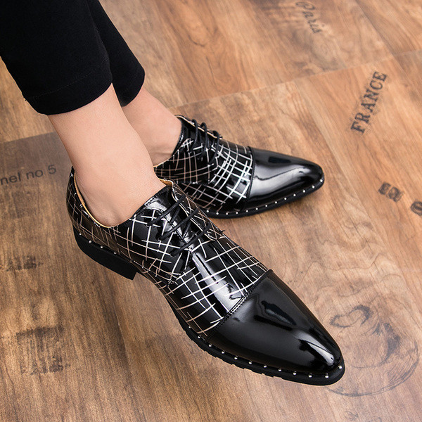 Pantofi formali barbatesti din piele ecologica cu motive animale in mai multe culori