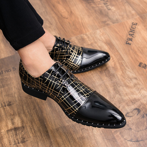 Pantofi formali barbatesti din piele ecologica cu motive animale in mai multe culori