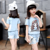 Modern, kék színű gyerekszett lányoknak