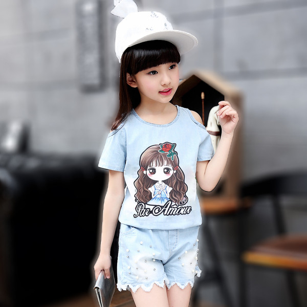 Modern, kék színű gyerekszett lányoknak