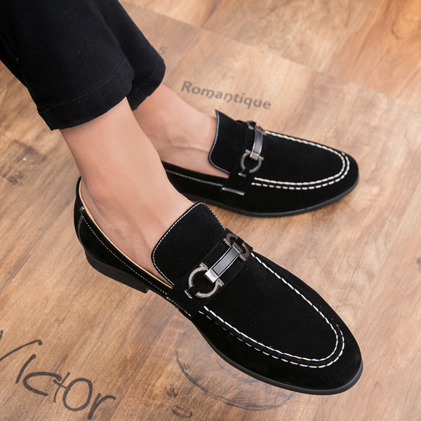 Mocasini moderni barbatesti din piele intoarsa eco doua modele