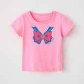 Gyerek póló lányoknak négy színben, rátéttel