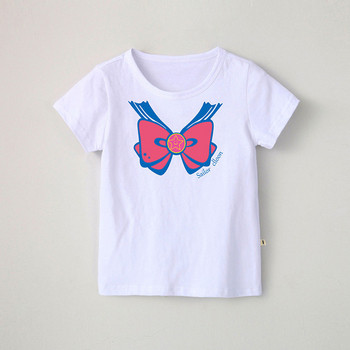 Детска тениска за момичета в четири цвята с апликация