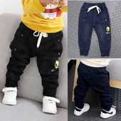 Blugi casual pentru copii cu broderie in doua culori