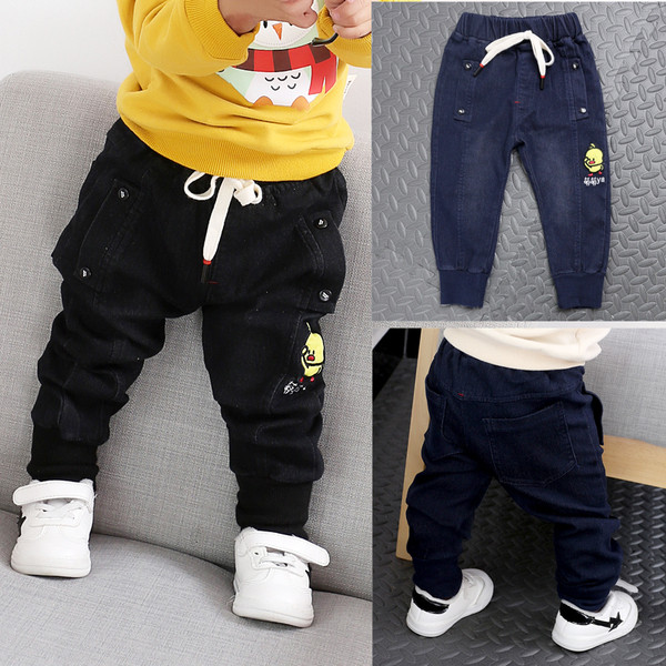 Blugi casual pentru copii cu broderie in doua culori