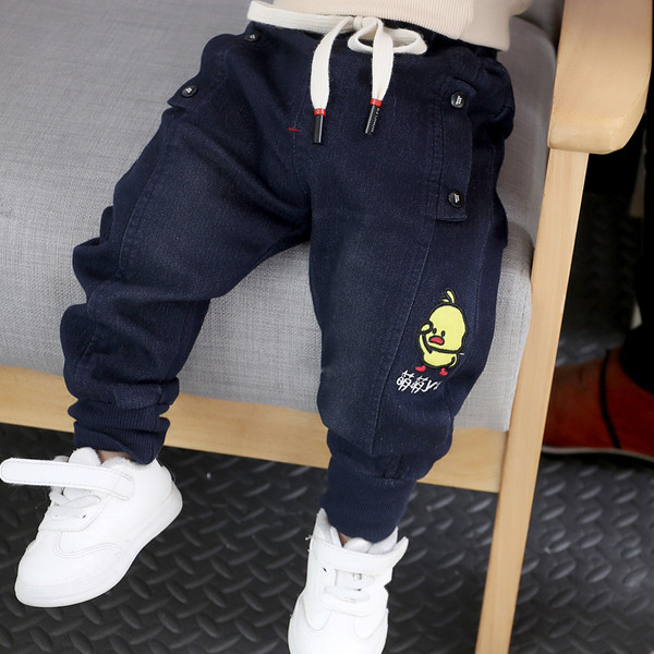 Blugi casual pentru copii cu broderie in doua culori