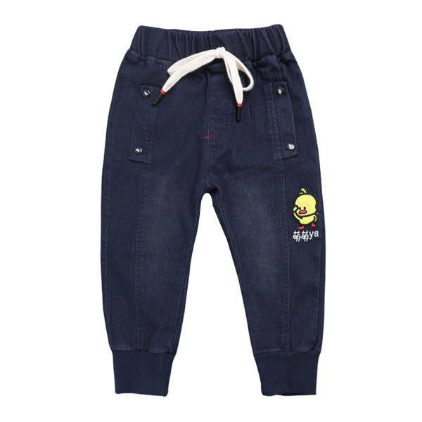 Blugi casual pentru copii cu broderie in doua culori