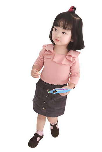 Ежедневна детска блуза с O-образно деколте в няколко цвята 