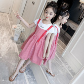 Rochie moderna in carouri pentru fete in rosu si negru