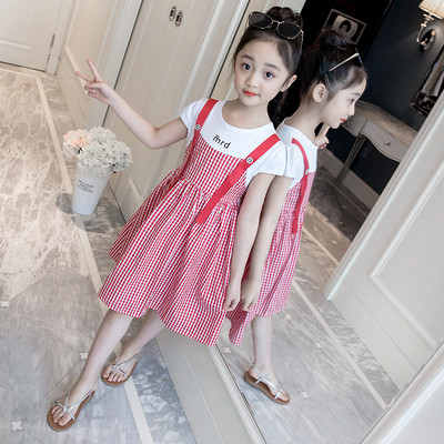 Rochie moderna in carouri pentru fete in rosu si negru