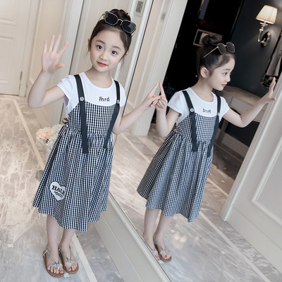 Rochie moderna in carouri pentru fete in rosu si negru