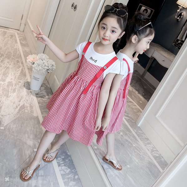 Rochie moderna in carouri pentru fete in rosu si negru