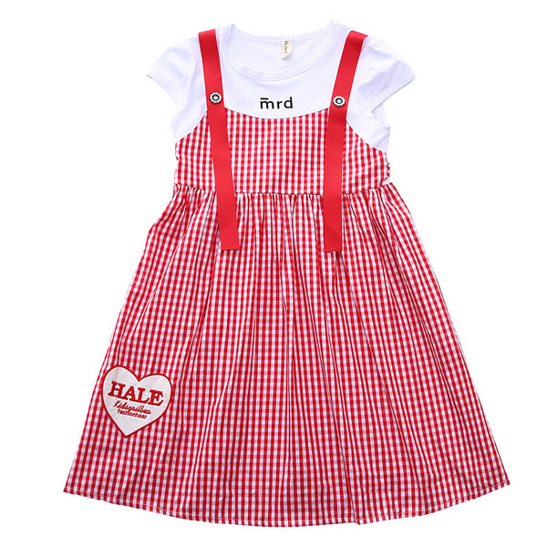 Rochie moderna in carouri pentru fete in rosu si negru