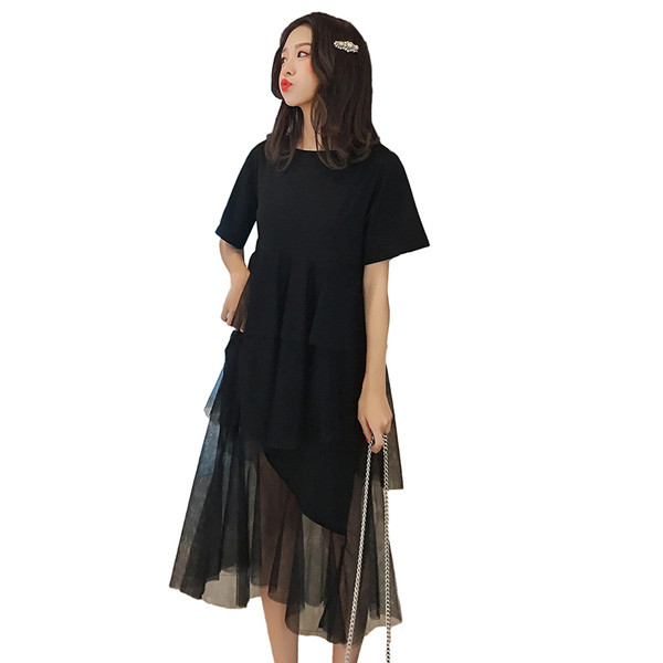 Rochie moderna pentru femei insarcinate in negru si gri